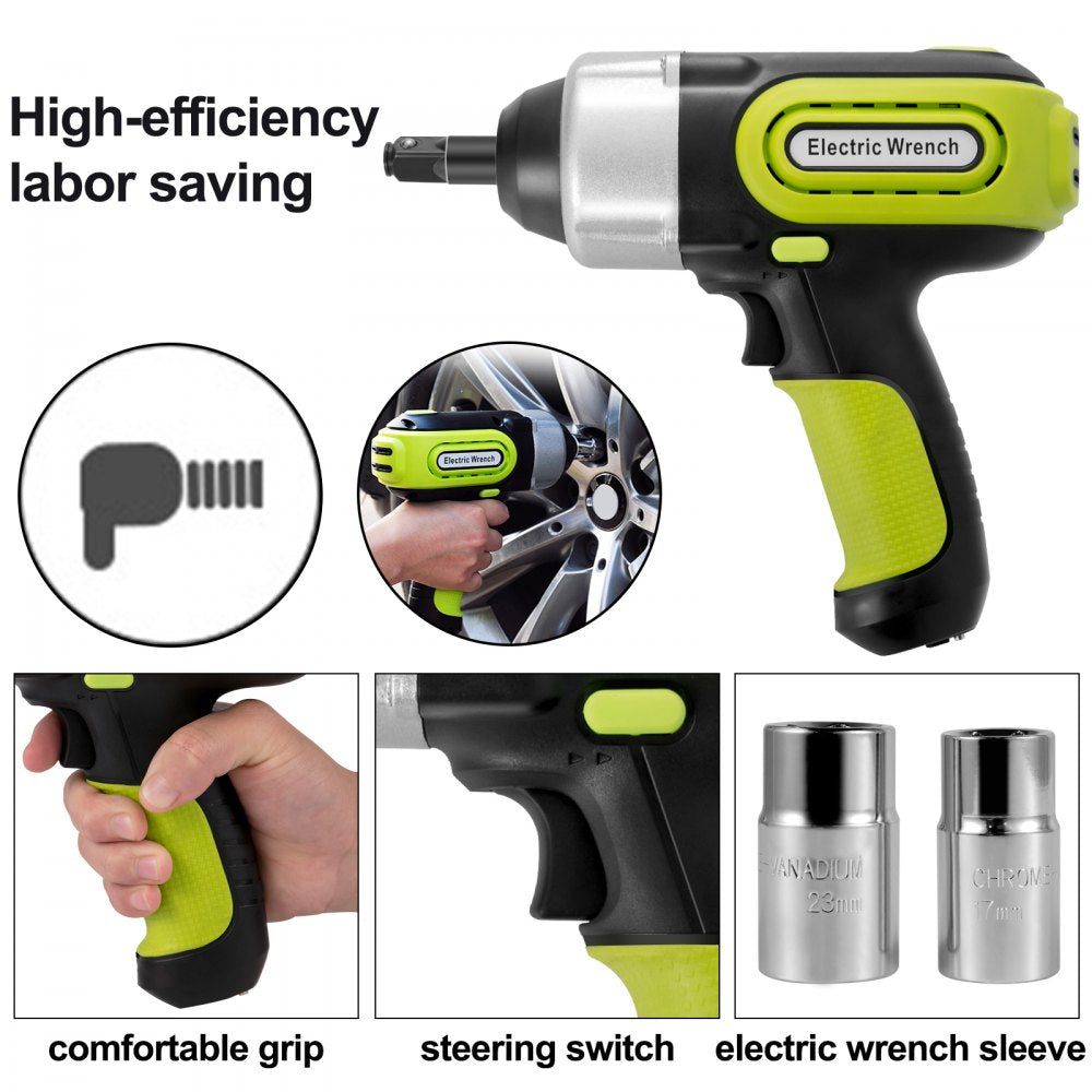 VEVOR Electric Car Jack 5 Ton Car Jack Hydraulic with Electric Impact Wrench, LED Light Hydraulic Auto Repair Tool, 135-360 mm Lifting Range for SUV MPV Sedan Truck Repair