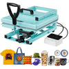 VEVOR Hybrid Heat Press Machine 15" x 15" 8-in-1 Sublimation Press Machine, for T-shirts/Mugs/Tumblers/Caps/Plates, Multifunction Design, Heat Up Fast and Even, All-New Patented Design, Light Green