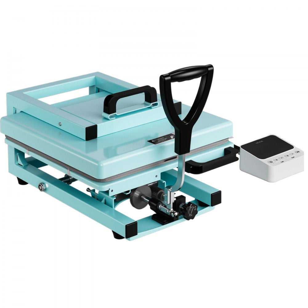VEVOR Hybrid Heat Press Machine 15" x 15" 5-in-1 Sublimation Press Machine, for T-shirts/Mugs/Tumblers/Caps/Plates, Multifunction Design, Heat Up Fast and Even, All-New Patented Design, Light Green