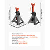 VEVOR Jack Stands, 3 Ton (6,600 lbs) Capacity, 10.8-16.3 in Adjustable Height, Heavy Duty Steel Jack Auto Stands with Locking, for Lifting SUV, Pickup, Car and UTV/ATV, 1 Pair, Black and Orange