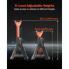VEVOR Jack Stands, 3 Ton (6,600 lbs) Capacity, 10.8-16.3 in Adjustable Height, Heavy Duty Steel Jack Auto Stands with Double Locking, for Lifting SUV, Pickup, Car, UTV/ATV, 1 Pair, Black and Orange