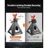 VEVOR Jack Stands, 6 Ton (13,000 lbs) Capacity, 14.6-22.8 in Adjustable Height, Heavy Duty Steel Jack Auto Stands with Double Locking, for Lifting RV, Small Truck, Car, SUV, 1 Pair, Black and Orange