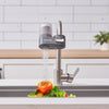 VEVOR Faucet Mount Water Filter, Vertical Water Purifier for Sink Tap, Carbon Fiber Filter, Removes Chlorine Lead with 3 Filters, Fits Most Kitchen or Bathroom Faucets, Gray