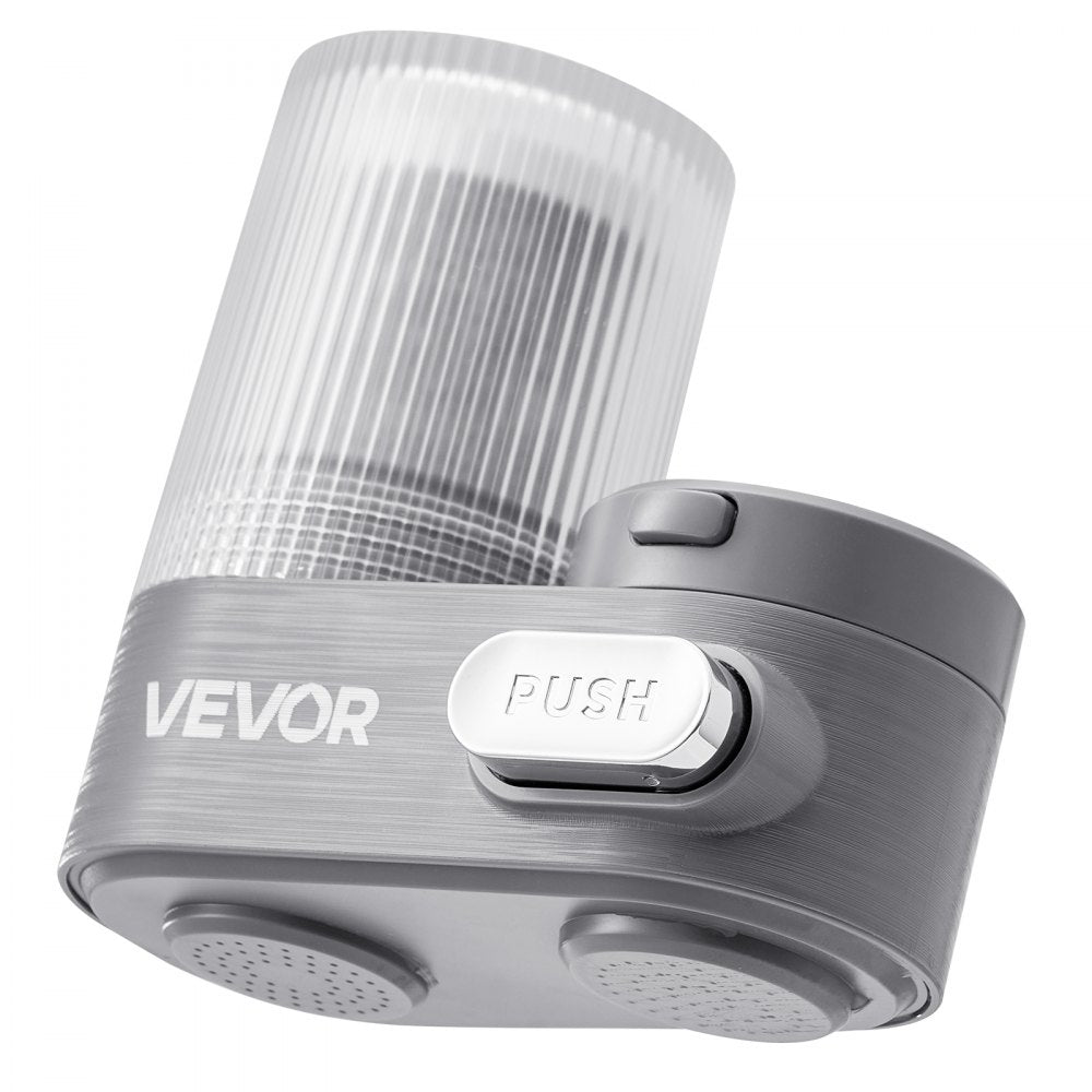 VEVOR Faucet Mount Water Filter, Vertical Water Purifier for Sink Tap, Carbon Fiber Filter, Removes Chlorine Lead with 3 Filters, Fits Most Kitchen or Bathroom Faucets, Gray