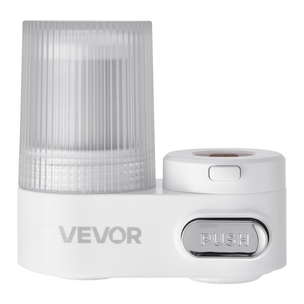 VEVOR Faucet Mount Water Filter, Vertical Water Purifier for Sink Tap, Carbon Fiber Filter, Removes Chlorine Lead with 3 Filters, Fits Most Kitchen or Bathroom Faucets, White