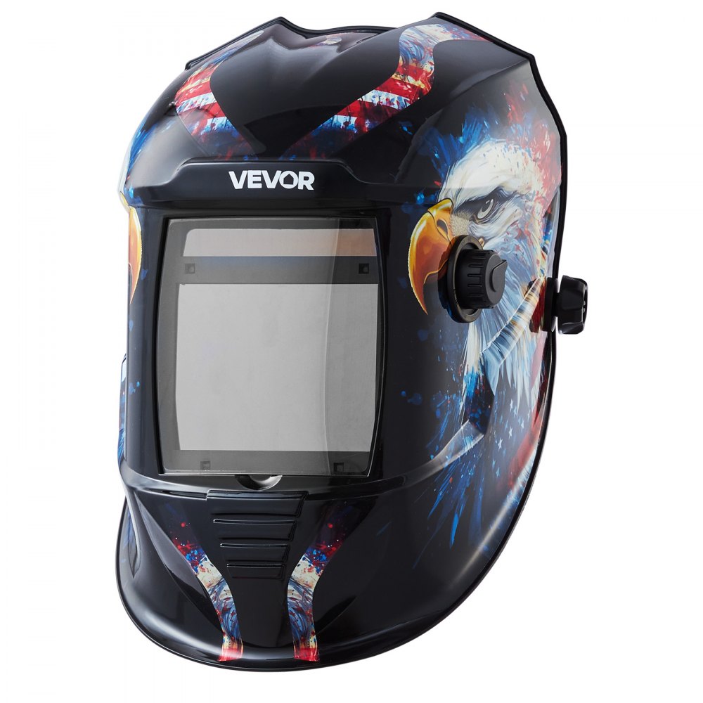 VEVOR Welding Helmet Auto Darkening, 3.94" x 3.15" True Color Welding Hood, 1/1/1/1 Solar-Powered Welder Mask 4 Arc Sensors, Wide Shade 4/5-9/9-13 for TIG MIG ARC Weld Grinding Cutting - METIS Series