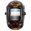 VEVOR Welding Helmet Auto Darkening, 3.66" x 1.69" True Color Welding Hood, Solar-Powered Welder Mask 2 Arc Sensors, Shade 4/9-13 for TIG MIG ARC Weld Grinding - CRIUS Series (Yellow Flame Pattern)