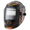 VEVOR Welding Helmet Auto Darkening, 3.66" x 1.69" True Color Welding Hood, Solar-Powered Welder Mask 2 Arc Sensors, Shade 4/9-13 for TIG MIG ARC Weld Grinding - CRIUS Series (Yellow Flame Pattern)