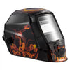 VEVOR Welding Helmet Auto Darkening, 3.66" x 1.69" True Color Welding Hood, Solar-Powered Welder Mask 2 Arc Sensors, Shade 4/9-13 for TIG MIG ARC Weld Grinding - CRIUS Series (Yellow Flame Pattern)