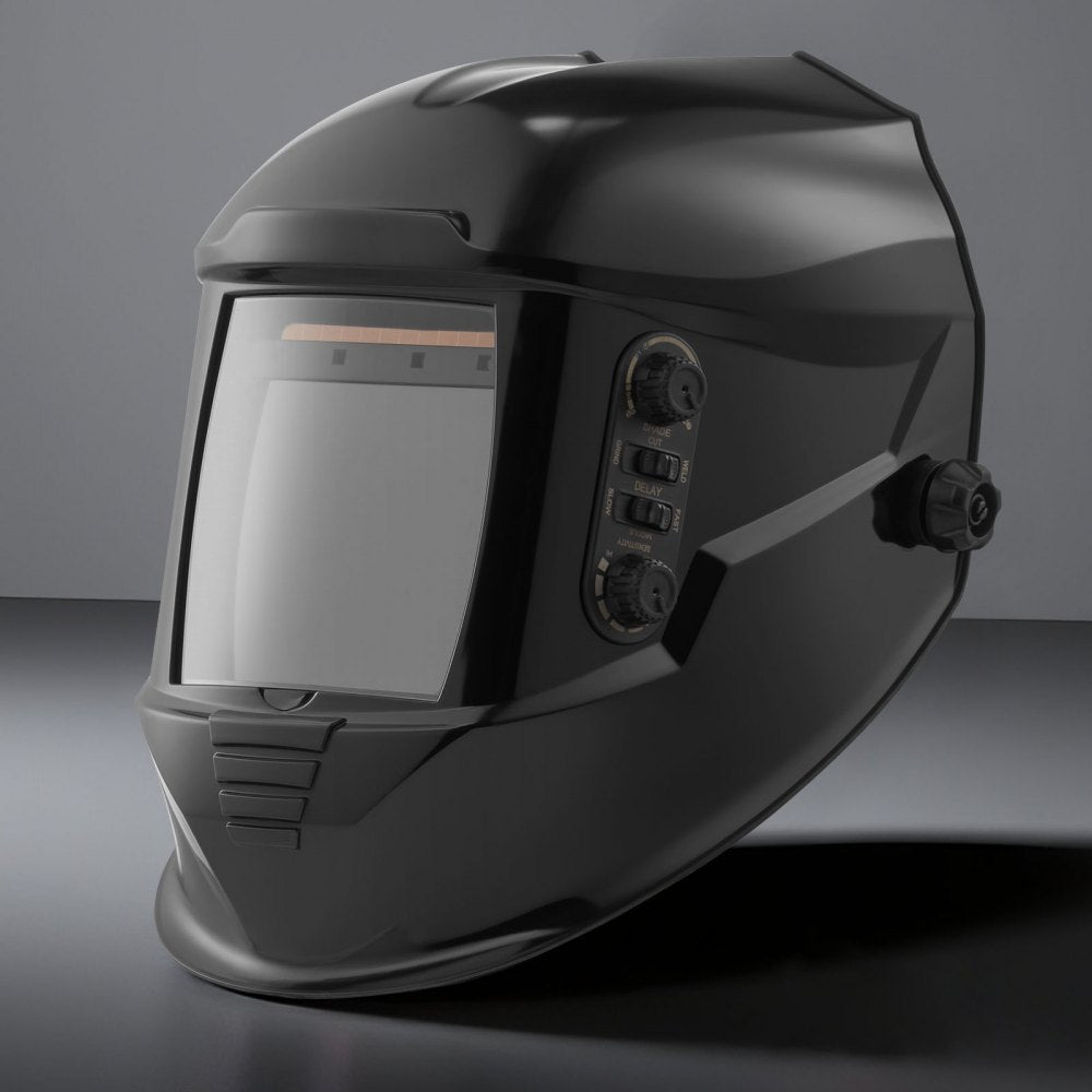 VEVOR Welding Helmet Auto Darkening, 3.94" x 3.74" True Color Welding Hood, 1/1/1/1 Solar-Powered Welder Mask 4 Arc Sensors, Wide Shade 4/5-9/9-13 for TIG MIG ARC Weld Grinding Cutting - METIS Series