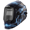 VEVOR Welding Helmet Auto Darkening, 3.66" x 1.69" True Color Welding Hood, Solar Powered Welder Mask 2 Arc Sensors, Shade 4/9-13 for TIG MIG ARC Weld Grinding - CRIUS Series (Blue Lightning Pattern)