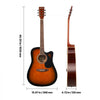 VEVOR 41 in Cutway Acoustic Guitar, 6-String, Sunburst Solid Spruce Top Guitar, Beginner Bundle with Gig Bag, Tuner, Strap, Steel Strings, Picks, Capo, Rosewood Fingerboard, for Fingerstyle Solo Jazz