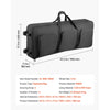 VEVOR 61 Key Keyboard Case, 40.9 x 16.9 x 5.1 in Interior, Padded Rolling Piano Case with Wheels, Sturdy Handle, 3-Pocket Storage, Gig Bag with Smooth Wheels, for 88 Note Keyboards and Electric Pianos