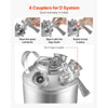 VEVOR Cleaning Keg, 5 Gallon/19L Keg Line Cleaning Kit with 4 D Coupler Connections & Rubber Base, Beer Lines Cleaner Used for Beer Line Cleaning, 304 Stainless Steel Kegerator Beers Lines Cleaner Kit