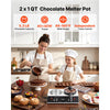 VEVOR Chocolate Melting Pot - 2 x 1 QT Pots, 86℉ - 185℉ Choc Warm Machine, 80W Even Cheese Melter, 2 Knobs Temp Control, 2 Ceramic Coated Pots, Electric Warmer for Mulled Milk Candy, Commercial & Home