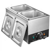 VEVOR Chocolate Melting Machine, 2 Tanks 9 Lbs Choc Commercial Melter, 800W High Power, Water Bath Heating System, Stainless Steel Body, 86℉- 185℉ Temp Range, Chocolate Warmer for Cheese Milk