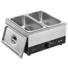 VEVOR Chocolate Melting Machine, 2 Tanks 17.6 Lbs Choc Commercial Melter, 1200W High Power, Water Bath Heating System, Stainless Steel Body, 86℉- 185℉ Temp Range, Chocolate Warmer for Cheese Milk