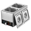 VEVOR Chocolate Melting Machine, 3 Cook Modes, 2 Tanks 9 Lbs Choc Melter, 86℉ - 230℉, 3 Cook Modes, 800W Power, Water Bath Heat System, 1/6 x 2 Pans, Stainless Steel, Cheese Warmer, Commercial & Home