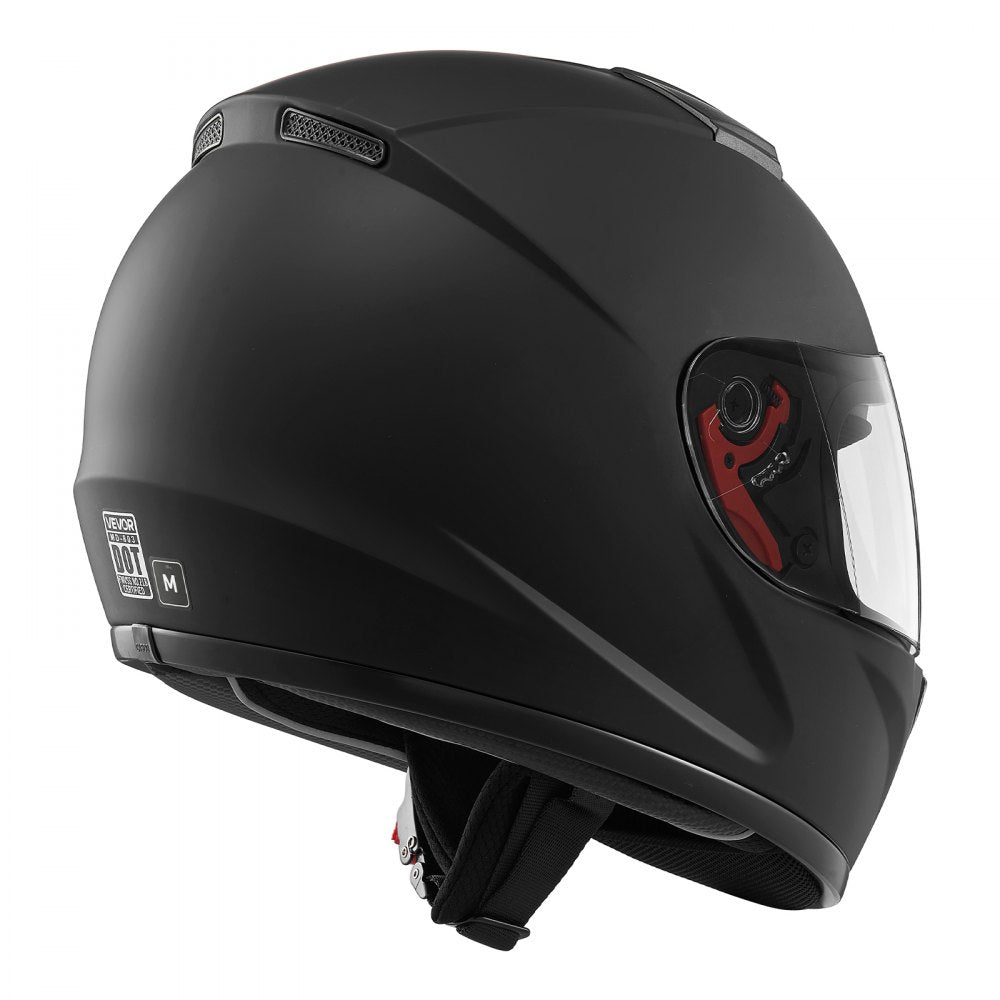 VEVOR Full Face Motorcycle Helmets, Adult Motocross Dirt Bike Helmet with Clear Visor, Lightweight Comfortable Motorcycle Street Bike Helmet for Men and Women - DOT Approved (M Size)