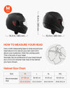 VEVOR Full Face Motorcycle Helmets, Adult Motocross Dirt Bike Helmet with Clear Visor, Lightweight Comfortable Motorcycle Street Bike Helmet for Men and Women - DOT Approved (M Size)