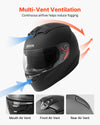 VEVOR Full Face Motorcycle Helmets, Adult Motocross Dirt Bike Helmet with Clear Visor, Lightweight Comfortable Motorcycle Street Bike Helmet for Men and Women - DOT Approved (M Size)