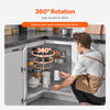 VEVOR 31.5" Kidney Shaped Chrome Corner Organizer, 360° Rotatble Kitchen Base Cabinet Blind Corner, 2 Tier Height Adjustable Storage Rack, Carbon Steel Lazy Susan Replacement Shelf for Cabinet Corner