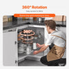 VEVOR 28" Kidney Shaped Chrome Corner Organizer, 360° Rotatble Kitchen Base Cabinet Blind Corner, 2 Tier Height Adjustable Storage Rack, Carbon Steel Lazy Susan Replacement Shelf for Cabinet Corner