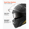 VEVOR Full Face Motorcycle Helmets, Dual-Visor Motorcycle Street Bike Helmet, Lightweight Comfortable Motocross Dirt Bike Helmet for Adults Men and Women - DOT & ECE Approved (XL Size)