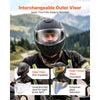 VEVOR Full Face Motorcycle Helmets, Dual-Visor Motorcycle Street Bike Helmet, Lightweight Comfortable Motocross Dirt Bike Helmet for Adults Men and Women - DOT & ECE Approved (XL Size)