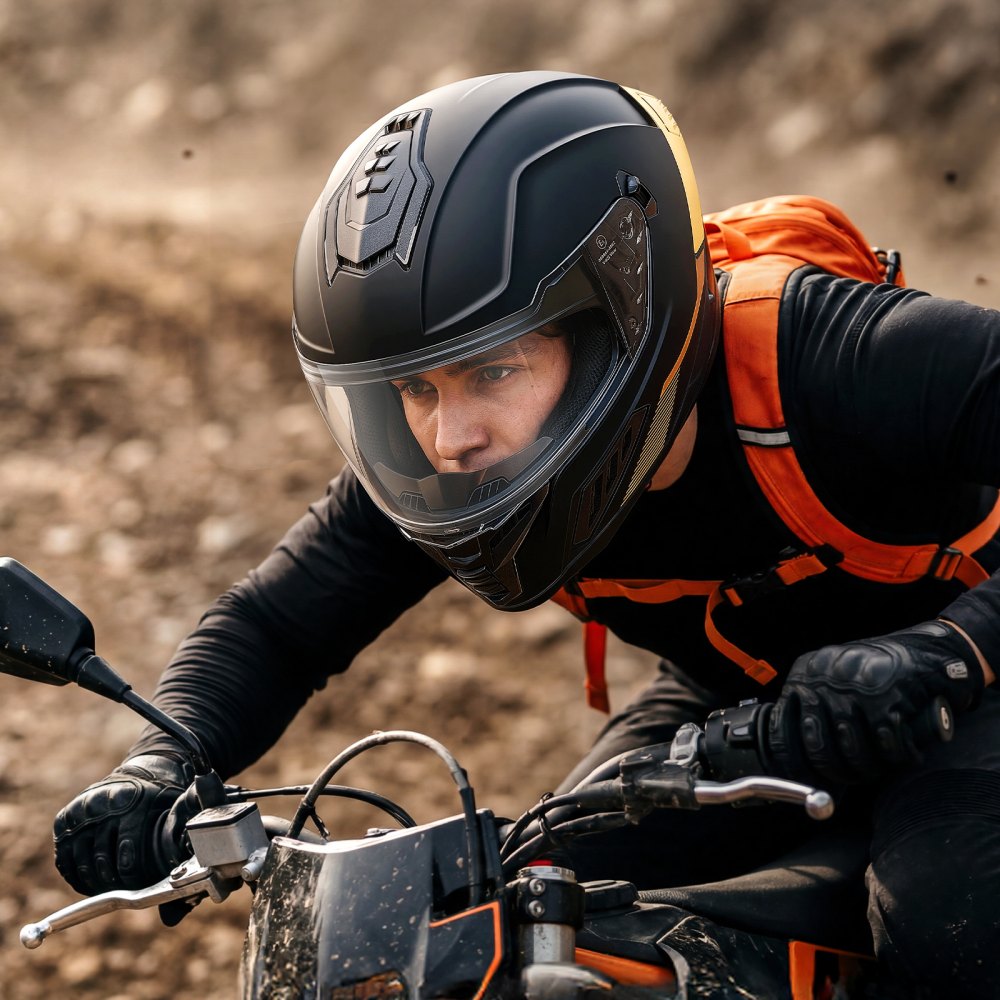 VEVOR Full Face Motorcycle Helmets, Dual-Visor Motorcycle Street Bike Helmet, Lightweight Comfortable Motocross Dirt Bike Helmet for Adults Men and Women - DOT & ECE Approved (XL Size)