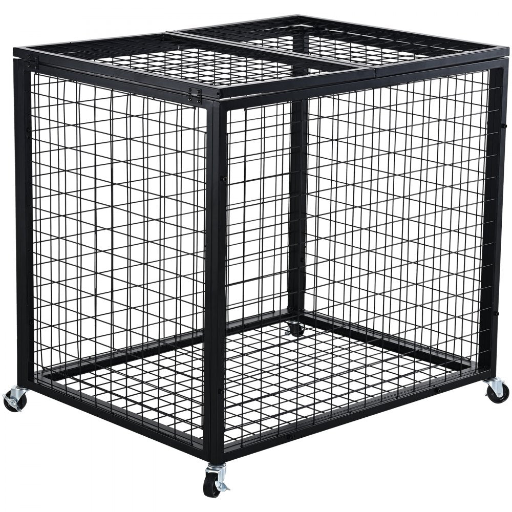 VEVOR Rolling Sports Ball Storage Cart, Basketball Cage with Double Lids, Sport Equipment Holder Organizer for Indoor Outdoor, Steel Storage Rack for Garages, Playgroup, Gym and Schools