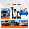 VEVOR Train Horns Kit, 4 Trumpet Air Horn Kit, 150dB Train Horns for Pickup Trucks, 12V 120 psi Air Compressor 1.6 Gal/6 L Tank with Gauge for Any 12V Vehicle Car Truck Train Van Boat