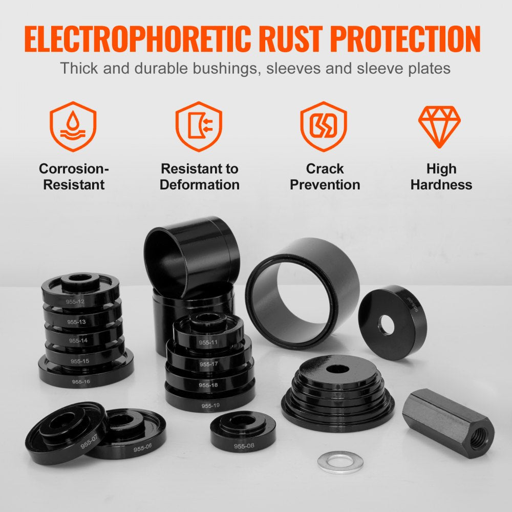 VEVOR Wheel Bearing Press Kit, 23 pcs FWD Bearing Puller Tools, for Front Wheel Drive Bearing Removal and Installation, Wheel Bearing Tool with Sliding Screws, Bushings, Sleeve Plates, Storage Case