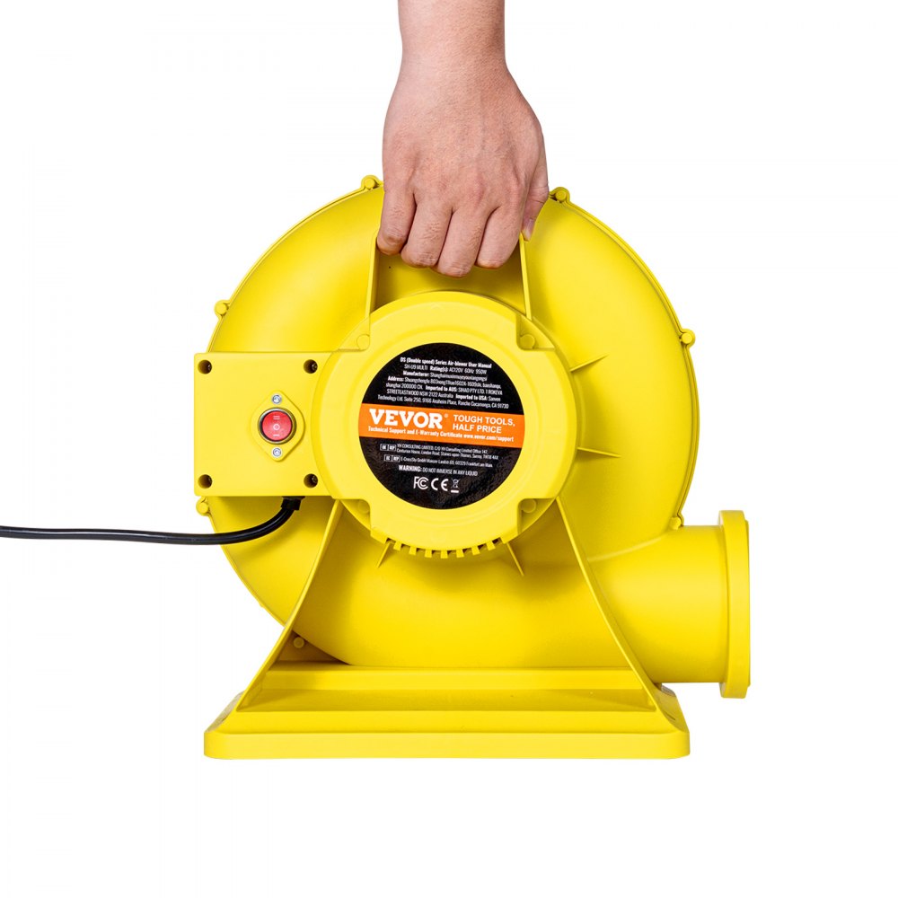 VEVOR Inflatable Blower, 680&750W, 1.0HP Bounce House Blower, Pump Commercial Air Blower for Inflatables, 3400RPM Bouncy Castle Electric Air Blower Fan Perfect for Bounce House, Waterslides, Yellow