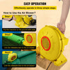 VEVOR Air Blower, 450W 0.6HP Inflatable Blower, Portable and Powerful Bounce House Blower, 1750Pa Commercial Air Blower Pump Fan, Used for Inflatable Bouncy Castle and Jump  Tested to UL Standards