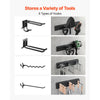 VEVOR Garage Tool Organizer 49.5 Inch 600 lbs Wall Mount Garden Tool Rack, Heavy Duty Garage Hanging Storage Rack Organization with 3 Rails and 12 Adjustable Hooks, for Yard Tools, Shovel, Rake, Shed