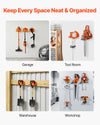 VEVOR Garage Organizer Trimmer Rack 5.9 Inch 2 Pack 180 lbs Total Load, Wall Mounted Garden Power Tool Hanger Weed Whackers Holder for Grass/Hedge Trimmer, Leaf Blower, Chainsaw, Garden Tools, Orange