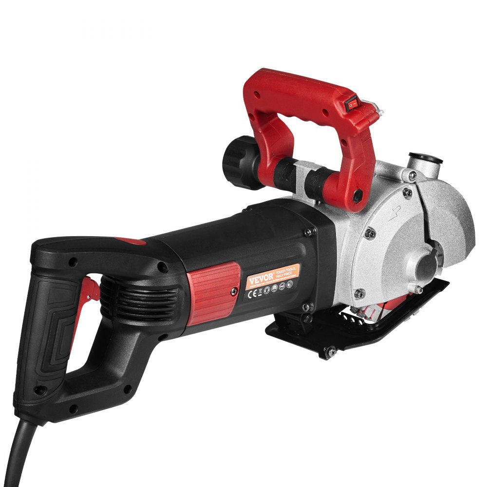 VEVOR Wall Chaser, 2500W 38 mm Cutting Width,Wall Groove Cutting Machine 34MM Cutting Depth,Wall Slotting Machine With 5 Saw Blades 4.5" Diameter 6300r/Min,One-time Forming Dustless