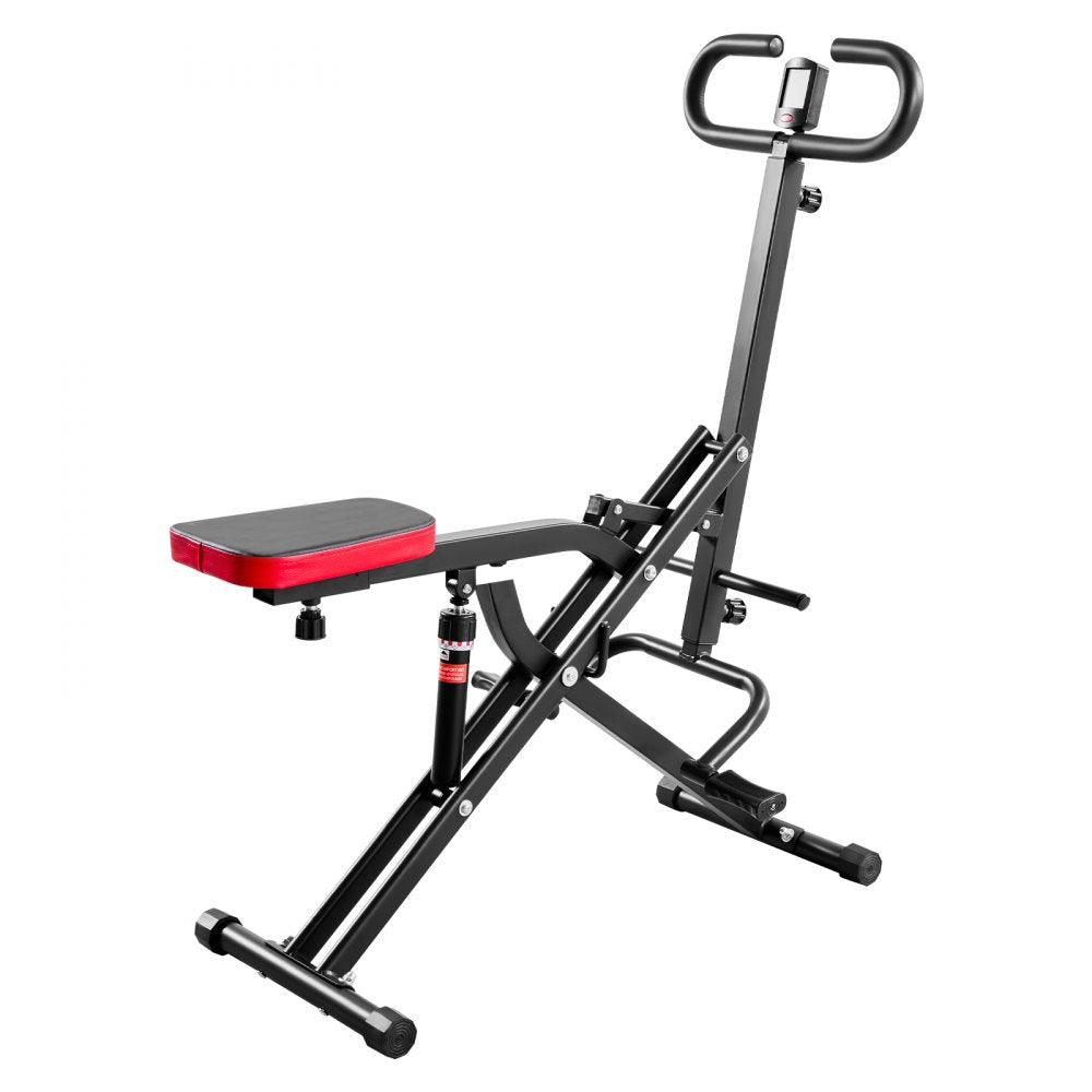 VEVOR Squat Machine, Deep Squat Rowing Machine for Home, Easy Setup & Foldable Exercise Equipment, Glute Trainer Machine with 12-Gear Adjustable Resistance, Glutes & Leg Home Workout Machine, Black
