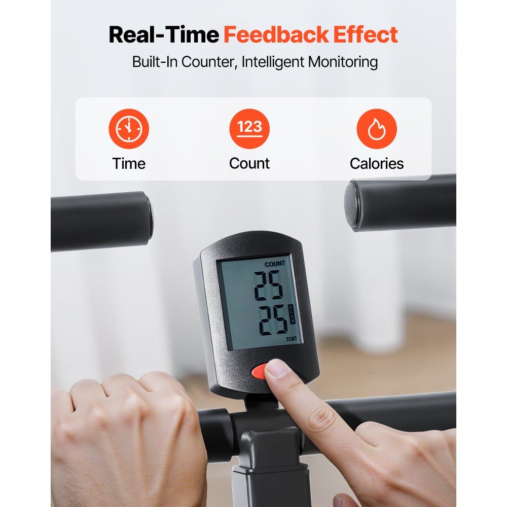 VEVOR Squat Machine, Deep Squat Rowing Machine for Home, Easy Setup & Foldable Exercise Equipment, Glute Trainer Machine with 3 High-Strength Resistance Bands, Glutes & Leg Home Workout Machine, Black
