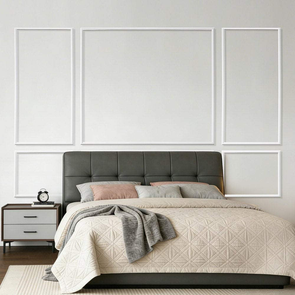 VEVOR Wall Molding 3 Pack, Wainscoting Panels Kit, Lightweight Paintable Polystyrene, Easy to Install Accent Wall Trim for Interior Décor Living Room, Bedroom, Home, White (31x63 + 31x24 in)