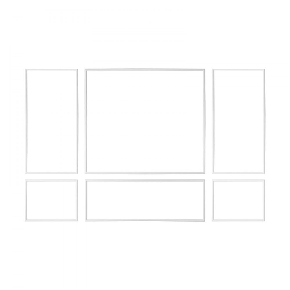 VEVOR Wall Molding 3 Pack, Wainscoting Panels Kit, Lightweight Paintable Polystyrene, Easy to Install Accent Wall Trim for Interior Décor Living Room, Bedroom, Home, White (31x63 + 31x24 in)