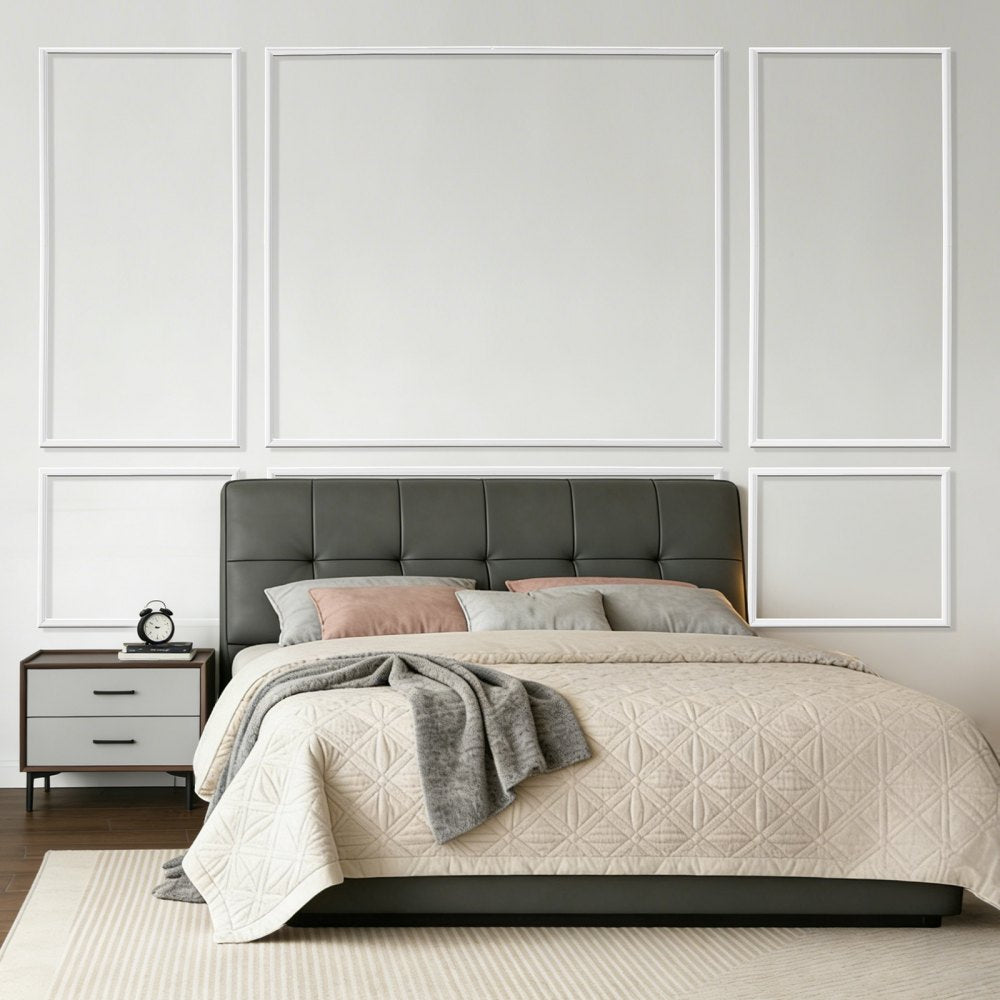 VEVOR Wall Molding 3 Pack, Wainscoting Panels Kit, Lightweight Paintable Polystyrene, Easy to Install Accent Wall Trim for Interior Décor Living Room, Bedroom, Home, White (23x56.3 + 23x23 in)