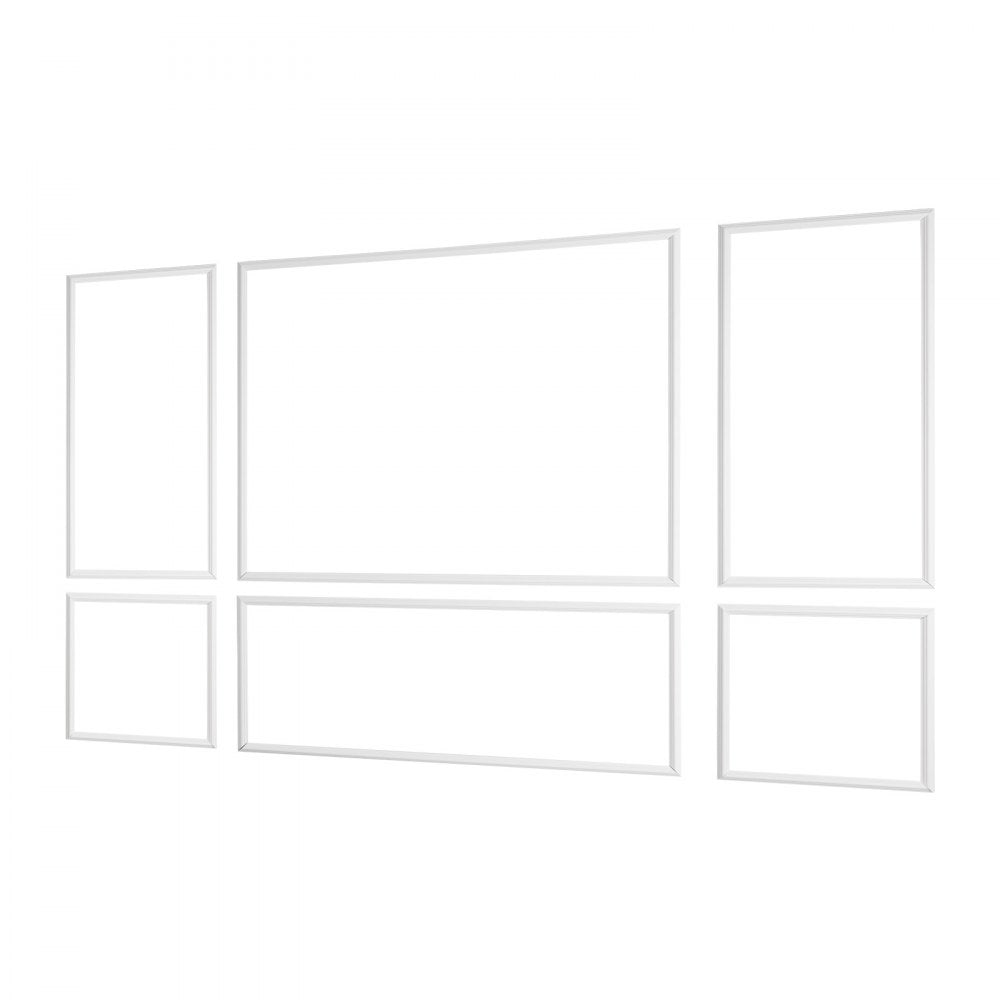 VEVOR Wall Molding 3 Pack, Wainscoting Panels Kit, Lightweight Paintable Polystyrene, Easy to Install Accent Wall Trim for Interior Décor Living Room, Bedroom, Home, White (23x56.3 + 23x23 in)