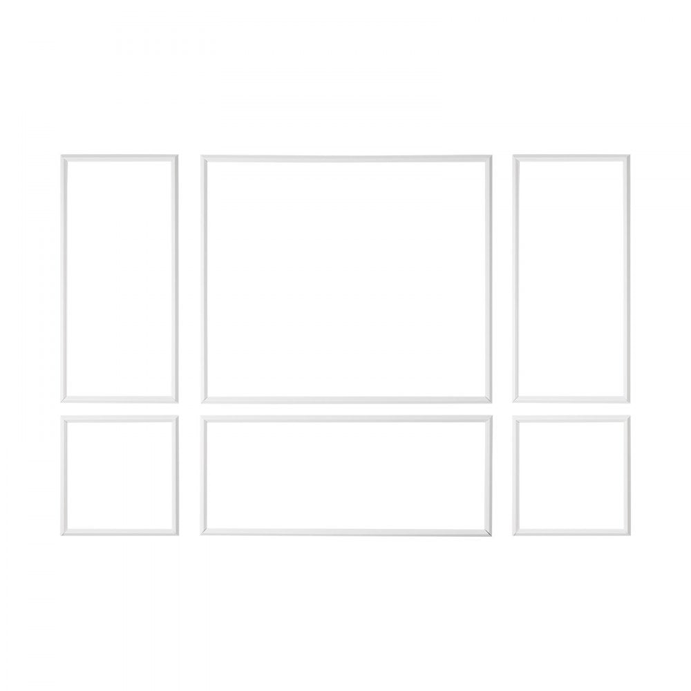 VEVOR Wall Molding 3 Pack, Wainscoting Panels Kit, Lightweight Paintable Polystyrene, Easy to Install Accent Wall Trim for Interior Décor Living Room, Bedroom, Home, White (23x56.3 + 23x23 in)