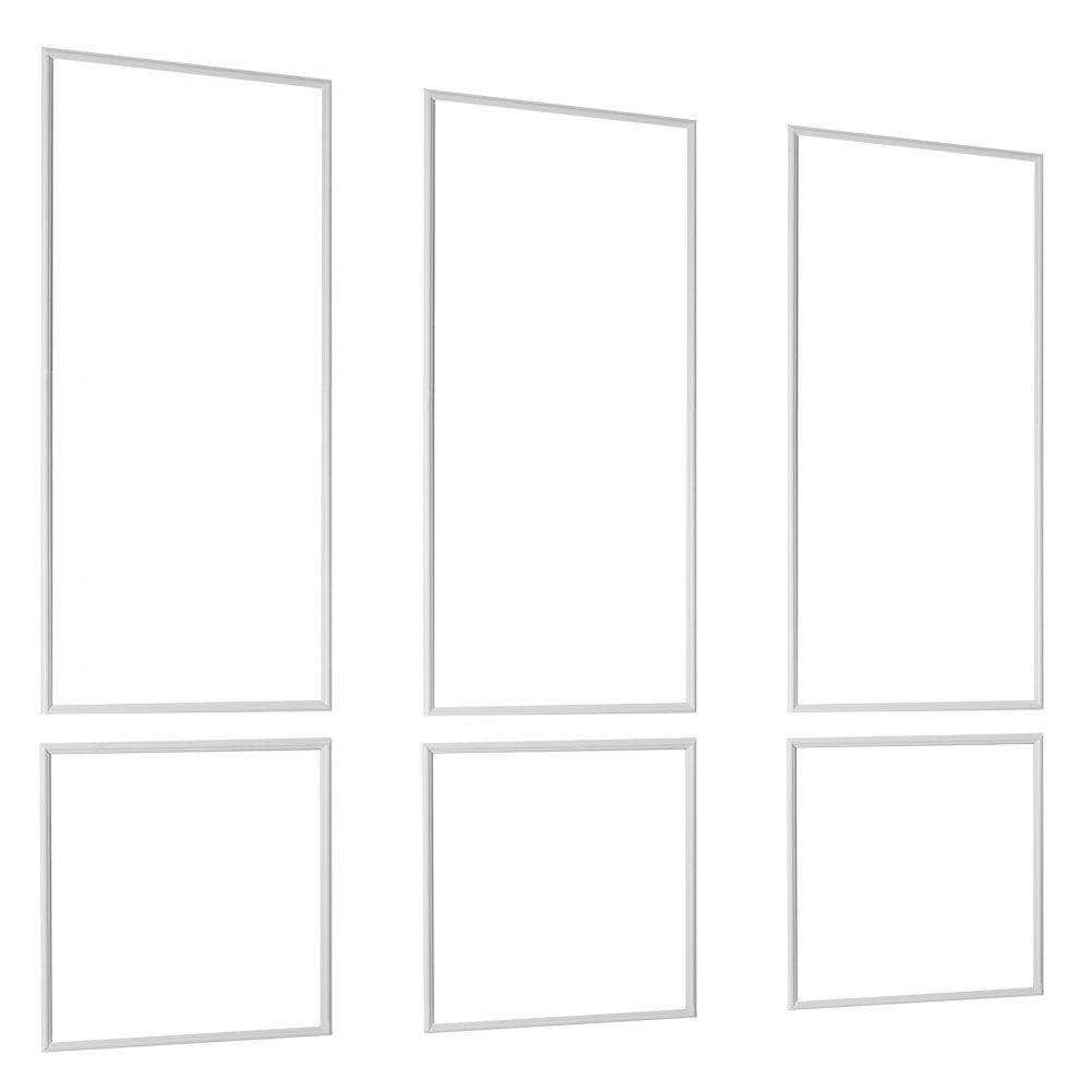 VEVOR Wall Molding 3 Pack, Wainscoting Panels Kit, Lightweight Paintable Polystyrene, Easy to Install, Waterproof Accent Wall Trim for Interior Décor Living Room, Bedroom, White (24x54 + 24x24 in)