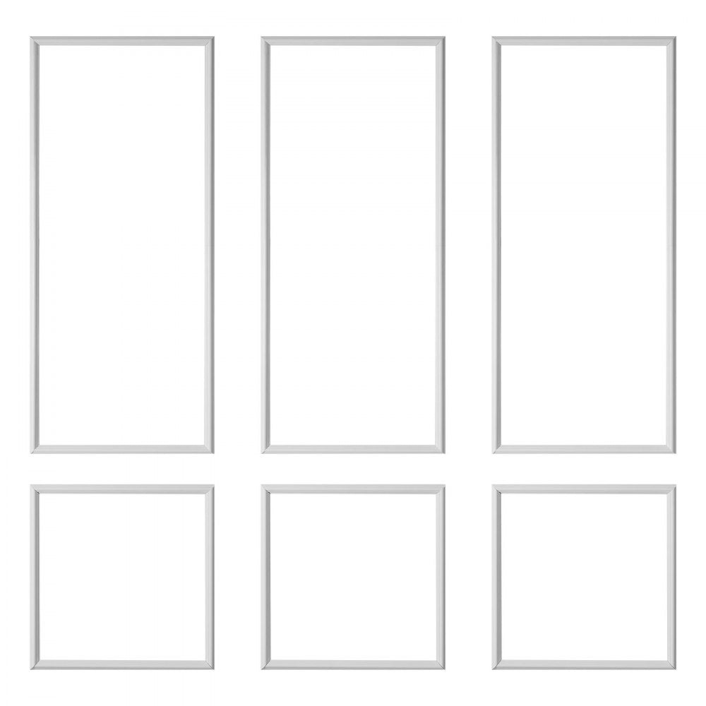 VEVOR Wall Molding 3 Pack, Wainscoting Panels Kit, Lightweight Paintable Polystyrene, Easy to Install, Waterproof Accent Wide Profile Trim for Interior Living Room, Bedroom,White (24x54 + 24x24 in)