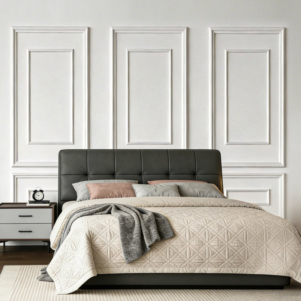 VEVOR Wall Molding 3 Pack, Wainscoting Panels Kit with Dual-Line Wide & Narrow Profile, Lightweight Paintable Polystyrene, Easy to Install Accent Wall Trim for Interior Living Room, Bedroom,White