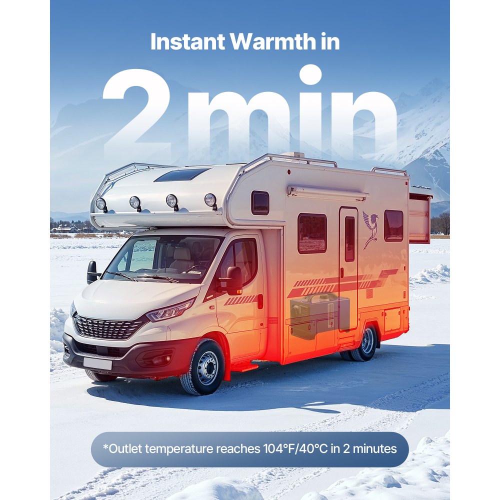 VEVOR Diesel Heater, 8KW, DC 12V/24V, All in One Portable Diesel Air Heater with Remote Control and LCD Display, Fast Heating Low Noise, 1.3 Gal Fuel Tank for Vehicles, RVs, Vans, Tractors and Trucks