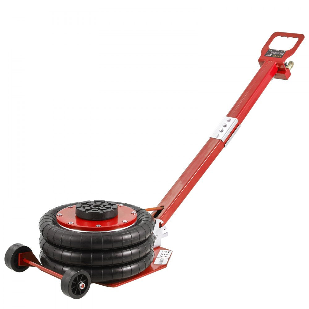 VEVOR Air Jack, 3 Ton/6600 lbs Triple Bag Air Jack, Airbag Jack with Six Steel Pipes, Lift up to 17.7", 3-5 s Fast Lifting Pneumatic Jack, with Adjustable Long Handle for Cars, Garages, Repair (Red)